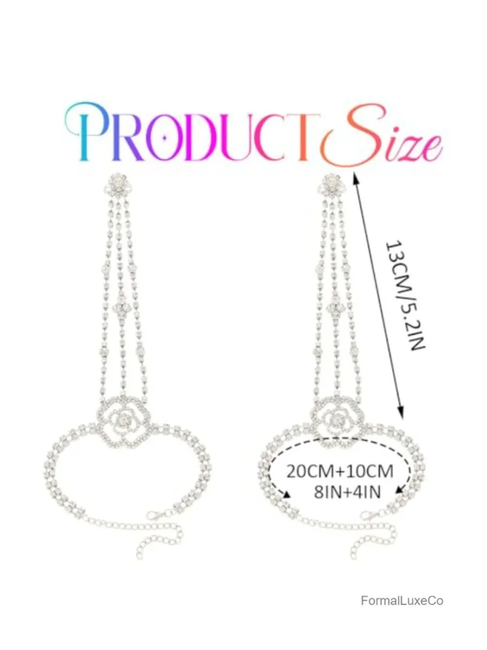 Rhinestone Fingerless Gloves Sparkle Crystal Bridal Hand Chain Accessories